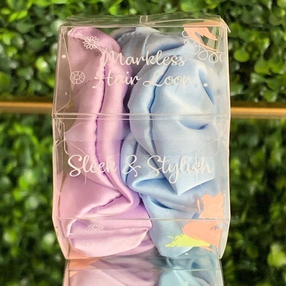 Goomee Couture LUXEMBOURG GARDEN Satin Hair Scrunchies Set of (2) | NEW - Picture 6 of 9